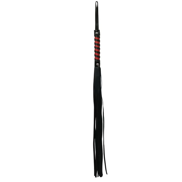 Sex and Mischief Red and Black Stripe Flogger – Black/Red