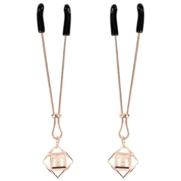 Sex & Mischief Dangling Pearl Charm Tweezer-style Nipple Clamps