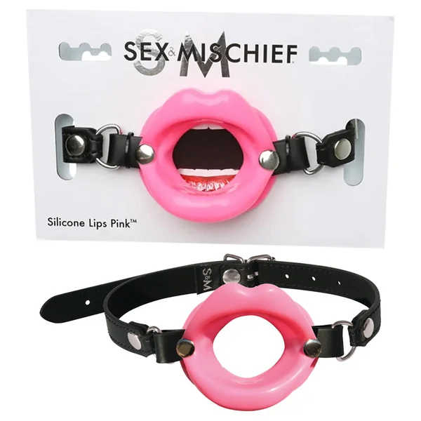 Sex & Mischief Silicone Lips Mouth Gag - 63.5 cm Strap