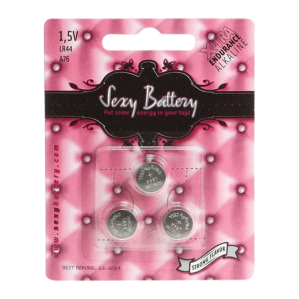 Sexy Battery Xtra Endurance Alkaline Batteries LR44 A76/ 1.5V (3 Pack)