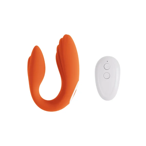 Share Satisfaction – Gaia Remote Controlled Couples Vibrator – Orange