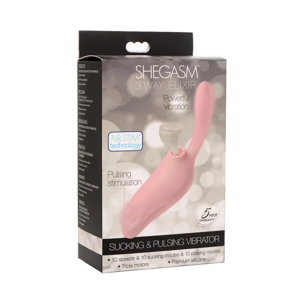 Shegasm 3 Way Elixir Sucking & Pulsing Vibrator