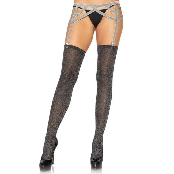 Shimmer Lurex Elastic Garter Belt