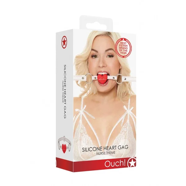 Shots Ouch! Nurse Theme Silicone Heart Gag