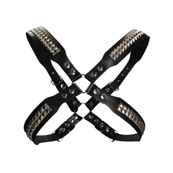 Shots Uomo Men’s Pyramid Stud Body Harness – Black