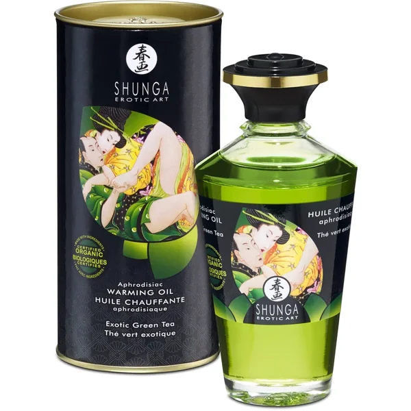 Shunga Aphrodisiac Warming Oil 3.5oz – Exotic Green Tea