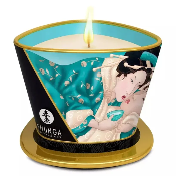 Shunga Sensual Scented Massage Candle – Island Blossoms