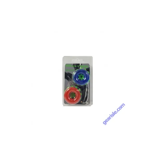 SI Novelties Cock Ring Thick Power Stretch Donuts Red Blue 2 Pack