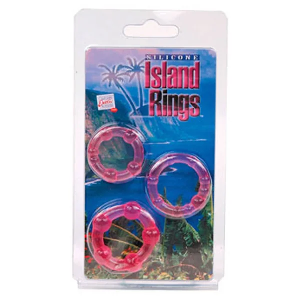 Siicone Island Rings Pink 3 Sizes