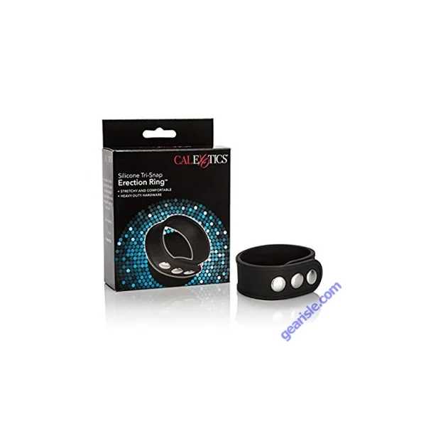 Silicone Tri-Snap Erection Ring Black Cal Exotics