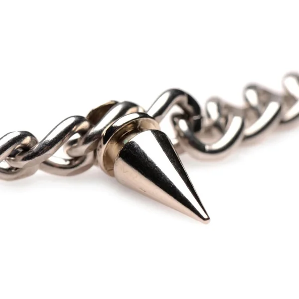 Silver Punk Spiked Necklace Stainless Steel Edgy Jewelry Accessory