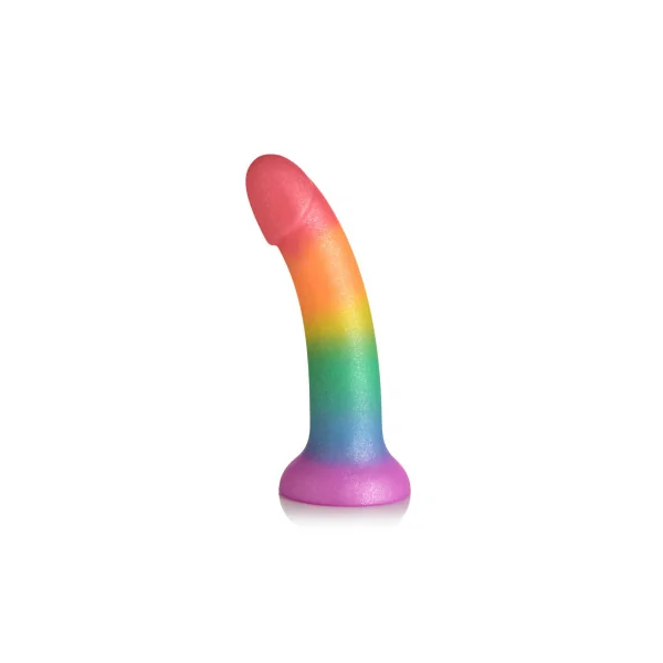 Simply Sweet Phallic Rainbow Dildo, 6.1 Inch Insertable, 1.5 Inch Max Width