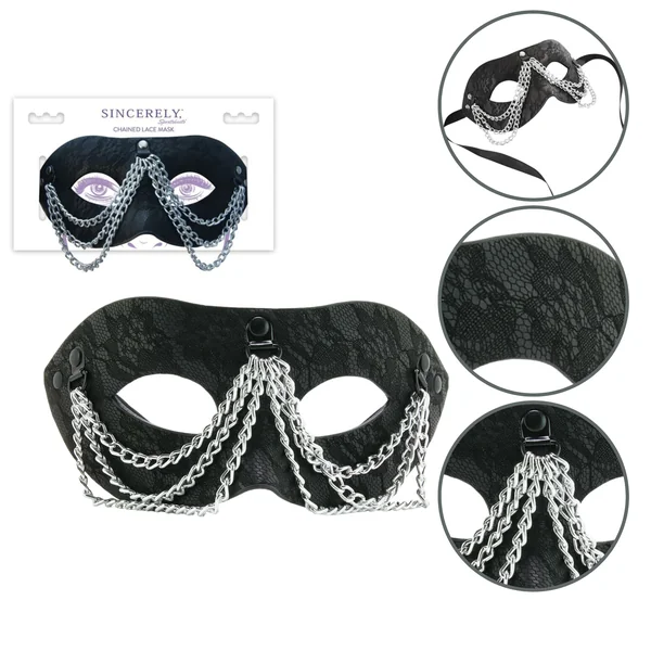 Sincerely Chained Lace Mask Eye Restraint Bondage Gear