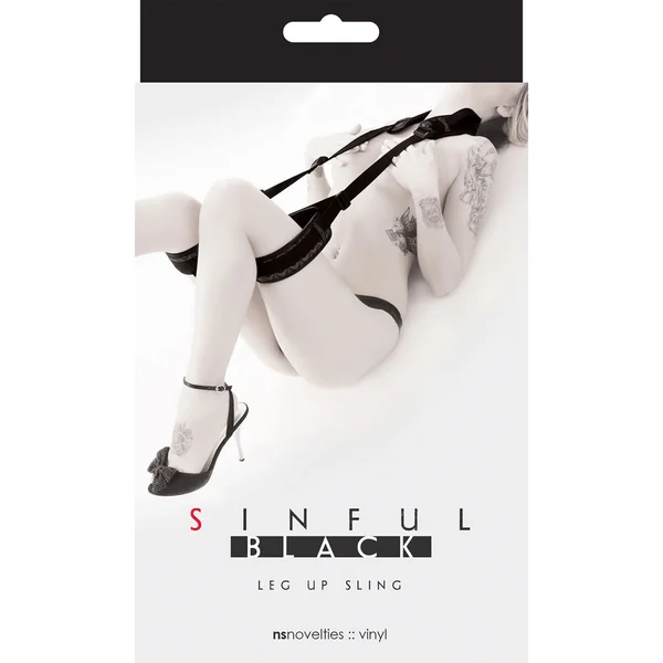 Sinful Leg Up Vinyl Sling Black
