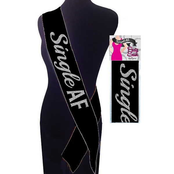 Single Af Sash Black Party Sash