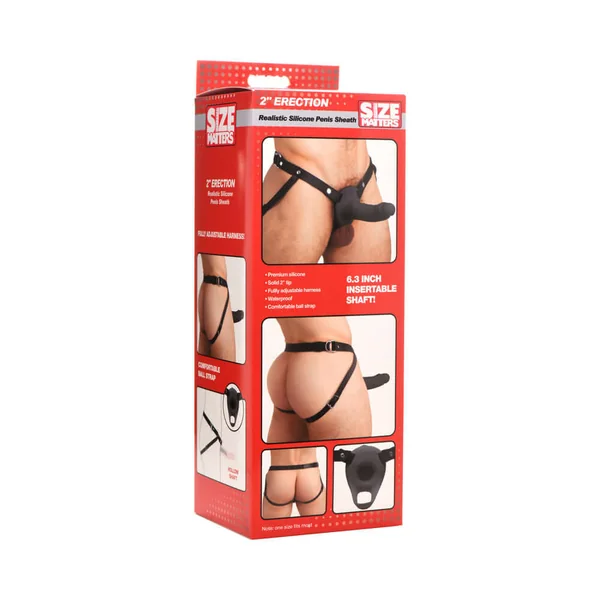 Size Matters Realistic Silicone Penis Sheath Black