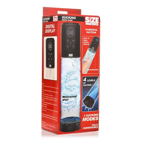 Size Matters Sucking Rechargeable Silicone Penis Pump