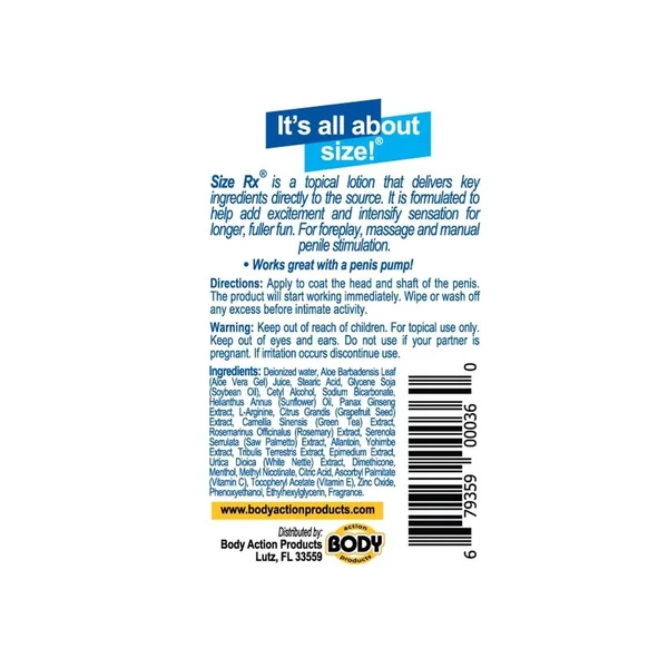 Size RX Male Enhancement Gel 2 oz