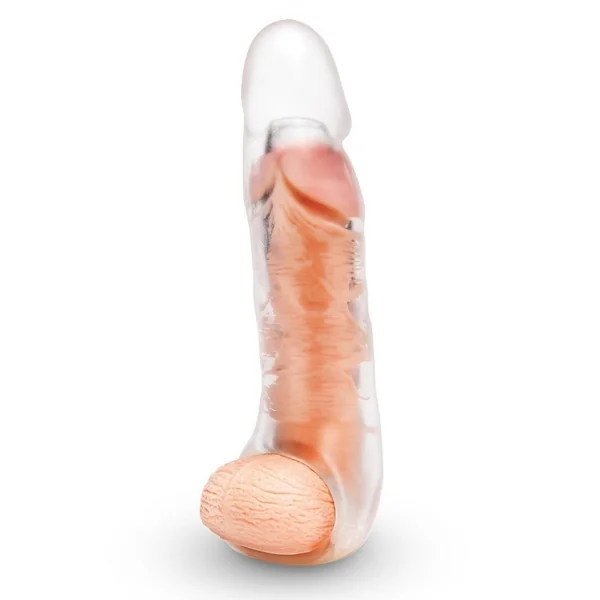 Size Up Extra Girthy Clear View Penis Extender with Ball Loop 3in
