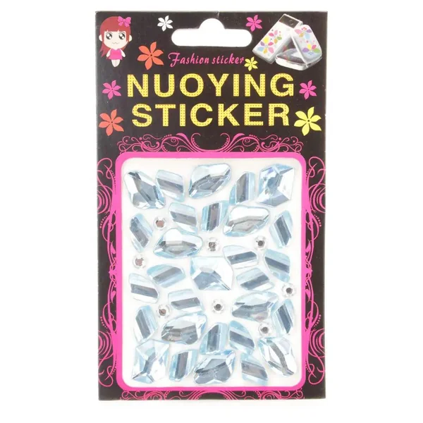 Sky Blue Faceted Beaded Gemstone Stickers