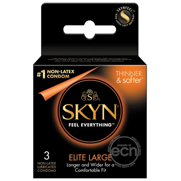 Skyn Elite Large Size Non-Latex Polyisoprene Condoms - 3-Pack