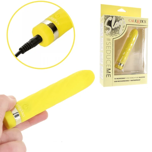 Slay Seduceme Silicone Rechargeable Beginner-friendly Mini Bullet Vibrator Yellow
