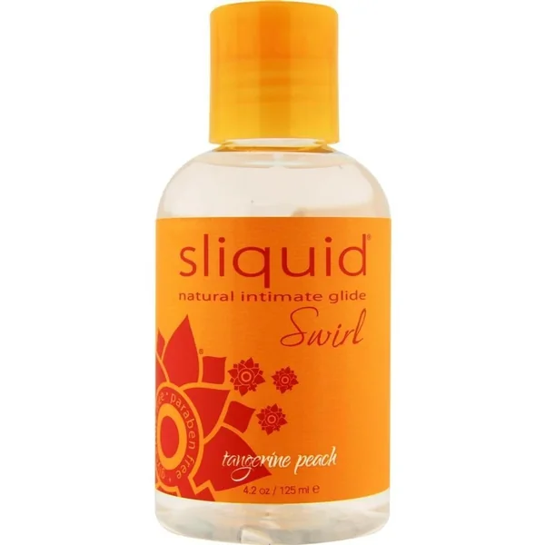 Sliquid Natural Intimate Glide Swirl Water Based Flavored Lubricant Tangerine Peach