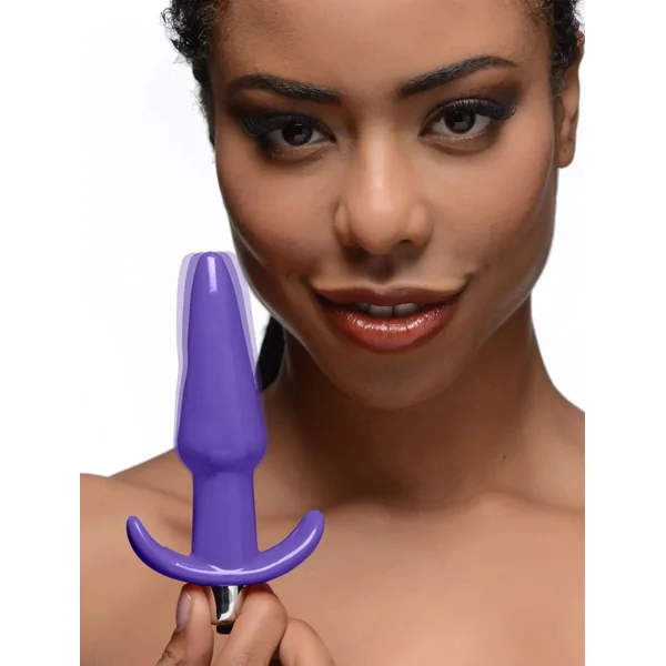 Smooth Vibrating Anal Plug - Purple