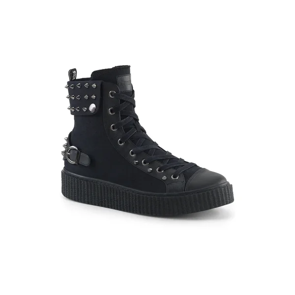 SNEEKER-266 Black Canvas Creeper