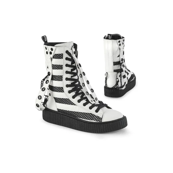 SNEEKER-325 White Vegan Leather Creeper