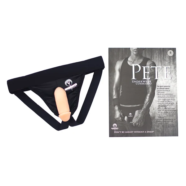 SpareParts Pete Commando Nylon Packing Jock Black Size S