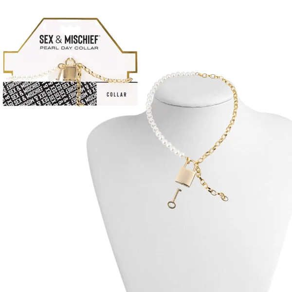 Sportsheets Bondage Gear Accessory Adjustable Pearl Day Sex Collar Restraints