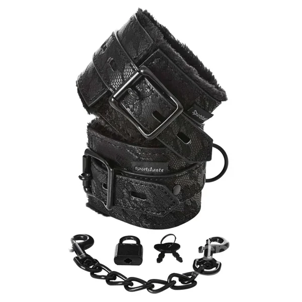 Sportsheets Sincerely Lace Adjustable Fur-Lined Handcuffs