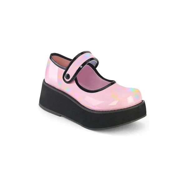 SPRITE-01 Pink Hologram Patent Mary Janes
