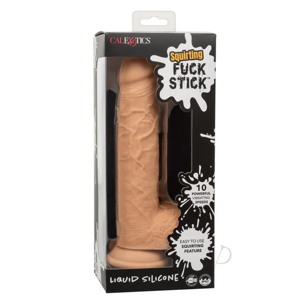 Squirting Fuck Stick Rechargeable Silicone Realistic Dong with Suction Cup - Vanilla