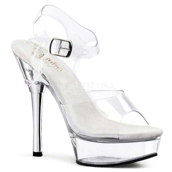 SS-ALLURE-608 Platform Sandal | Clear Vinyl