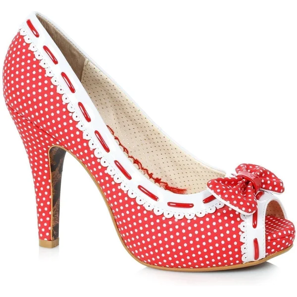 SS-Bettie Page Amelie Vintage Pump | Red Faux Leather