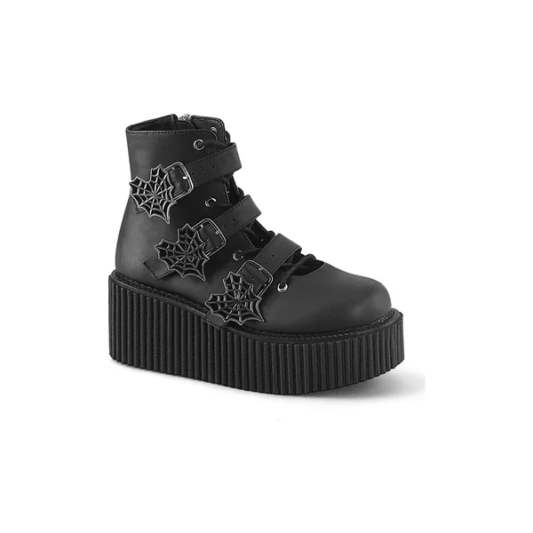 SS-CREEPER-260 Black Vegan Leather Creeper