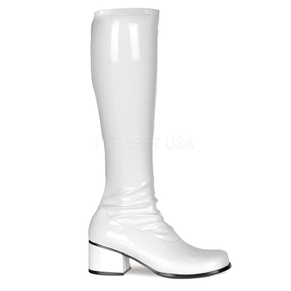 SS-RETRO-300 Go Go Boot | White Patent