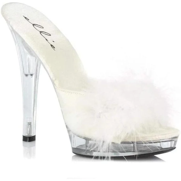 SS-SASHA Marabou | White Genuine Satin