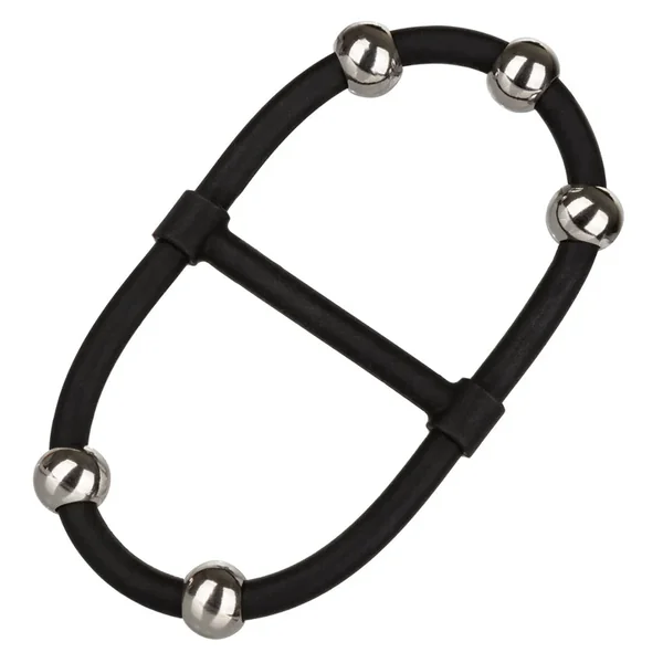 Steel Beaded Dual Silicone Maximiser Cock & Ball Ring