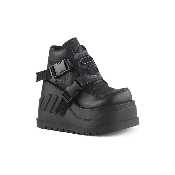 STOMP-15 Black Vegan Leather Cyber Shoe