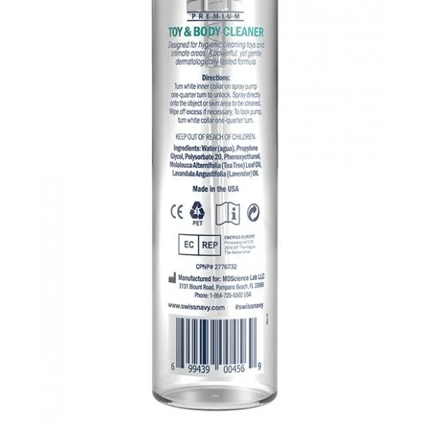 Storage and Toy Care: Swiss Navy Toy & Body Cleaner 7oz Foaming