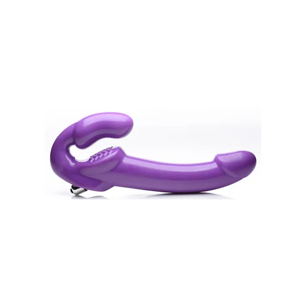 Strap U 7X Revolver Thick Vibrating Strapless Strap-On Dildo – Purple