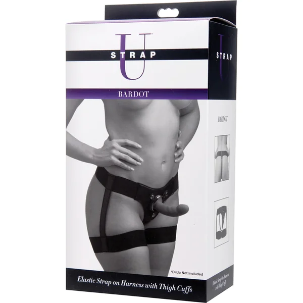 Strap U Bardot Elastic Harness With Thigh Cuffs Black