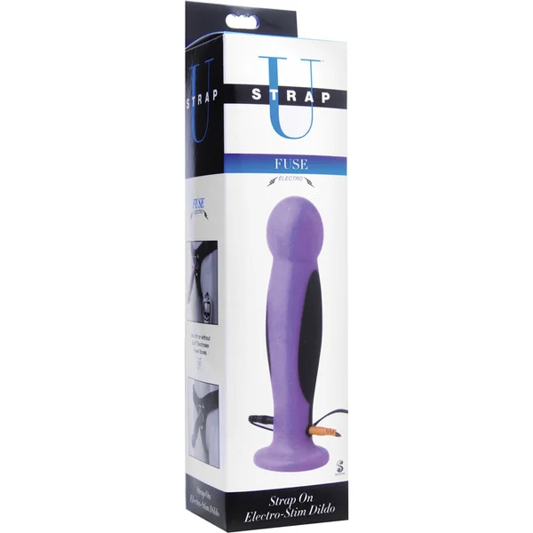 Strap U Fuse Electro Stimulation Dildo Purple 7.5 Inch