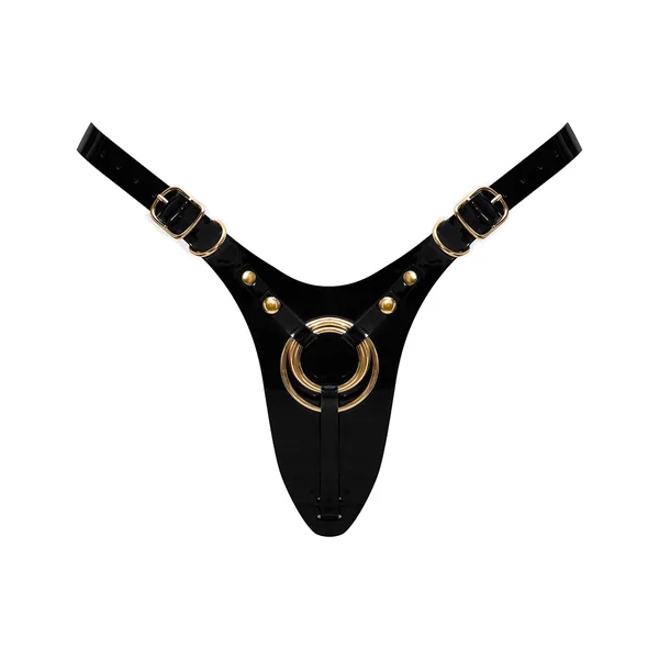 Strap-On-Me Leatherette Harness Fabulous One Size Black Glossy