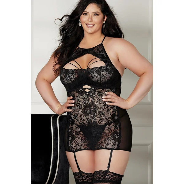 Stretch Lace Gartered Chemise