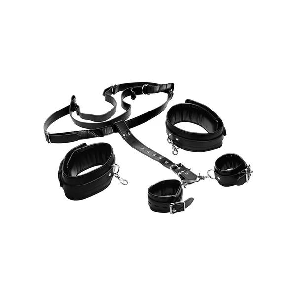 Strict Thigh Sling With Wrist Cuffs Black