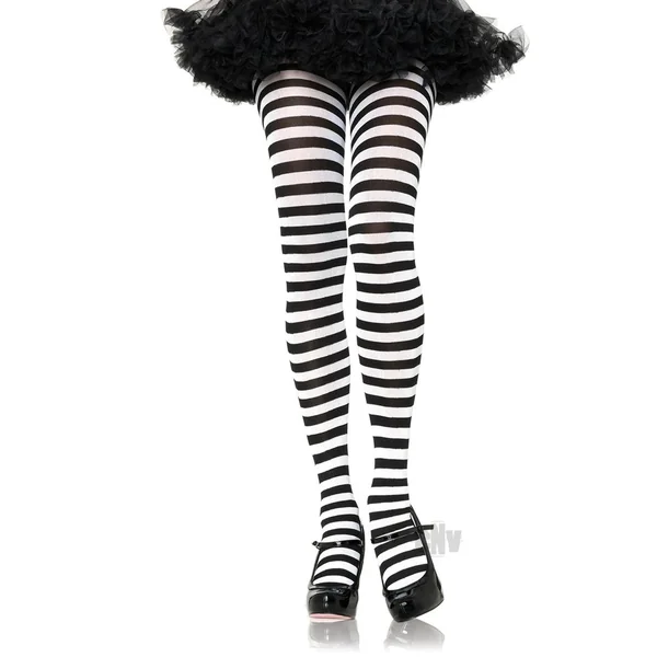 Striped Tights Plus Black/white